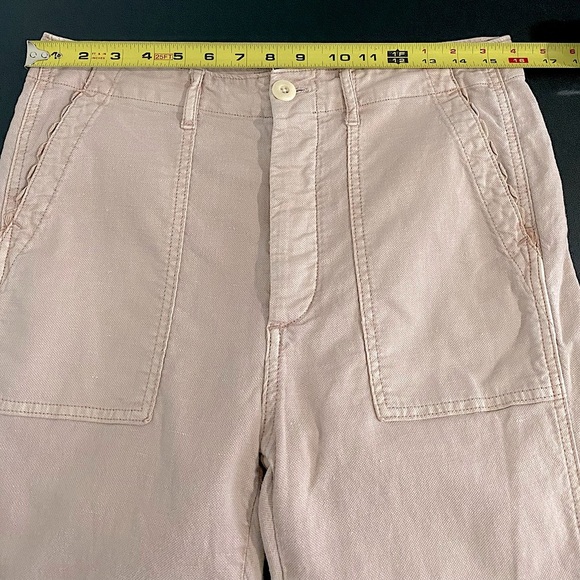THE GREAT. Linen Cargo Straight Leg Cropped Pants - Picture 12 of 17